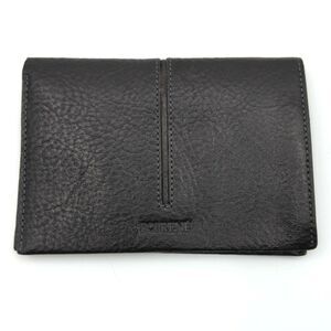Roi Rene Made in Italy Black Trifold Soft Pebbled Leather Classic Wallet